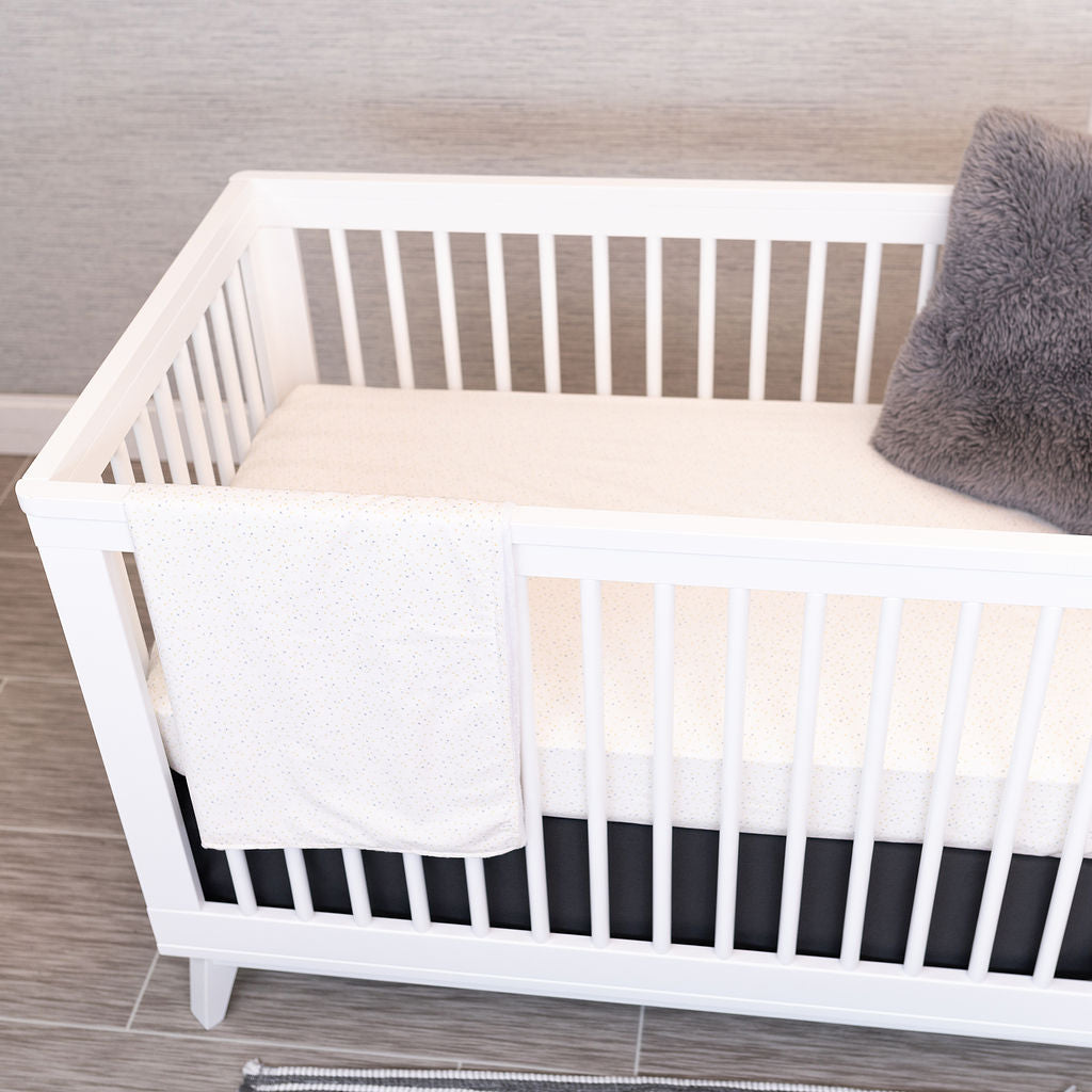 Little Tiny Hugs - Classic Nursery Bedding Set - Multi-colored Freehand X's on Ivory - Olli+Lime